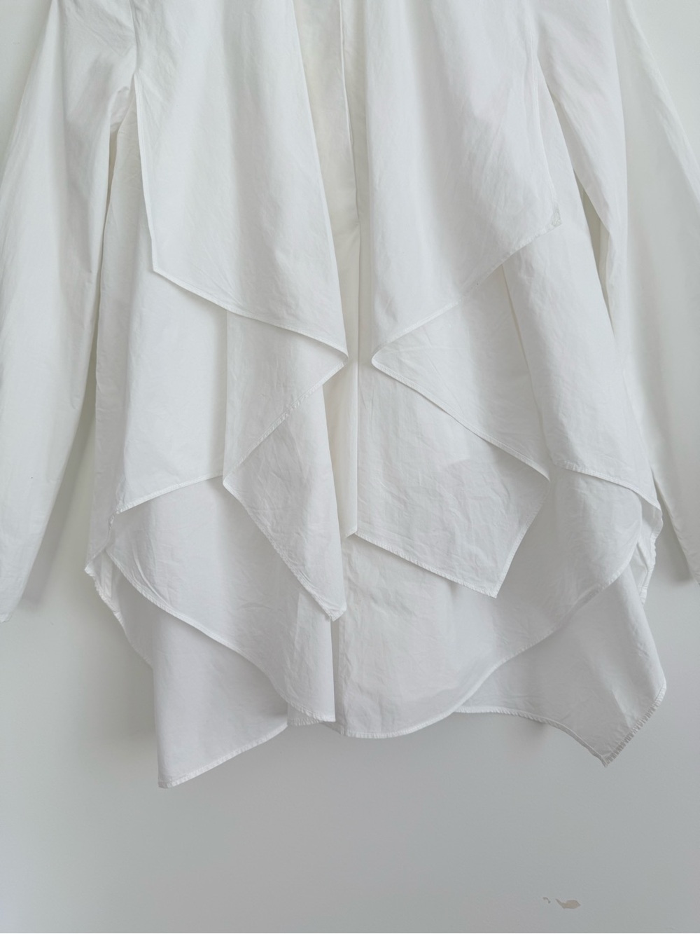 COS Draped Front Cotton Shirt in White - Picture 4 of 9
